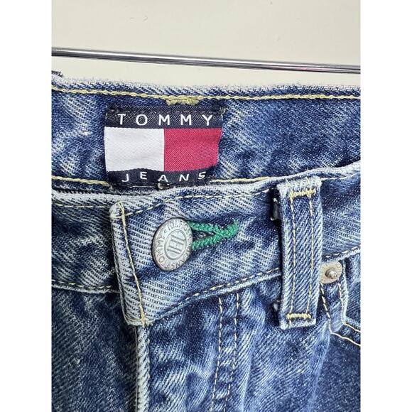 Early 90s TOMMY HILFIGER Jeans 26x29.5 Slim Big Patch Logo 1990s Denim Vintage - Picture 13 of 15